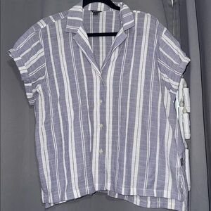Eddie Bauer stripe  Shirt pre own  XL
